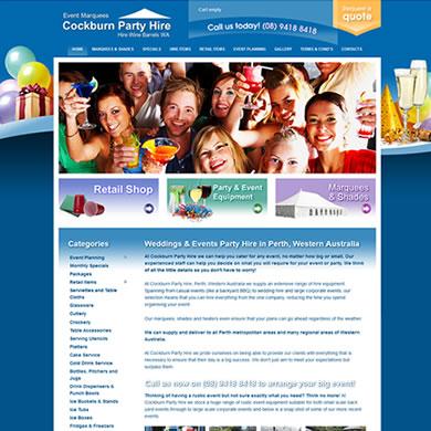 Perth web design & development - Cockburn Party Hire website