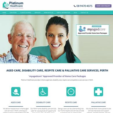 Perth web design & development - Platinum Healthcare website