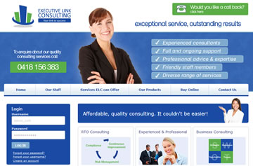 Executive Link Consulting website - Perth web design
